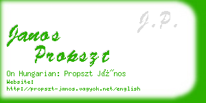 janos propszt business card